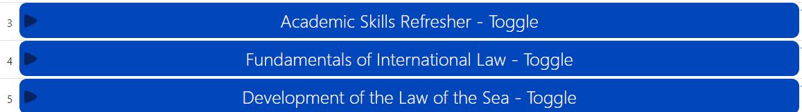 Three collapsed topics with meaningful names